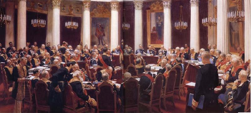 Ilya Repin Formal Session of the State Council Held to Hark its Centeary on 7 May 1901,1903 oil painting picture
